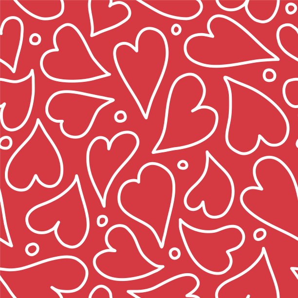 心脏背景图案为红白可爱图片下载