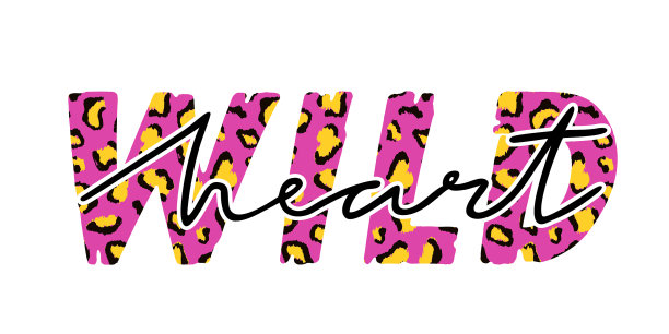 带着狂野之心的标语搭配豹纹皮的t恤图片下载