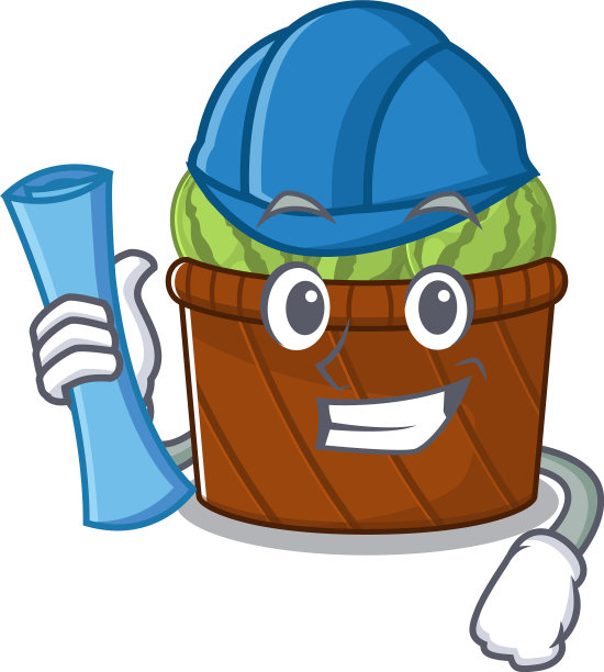 微笑建筑师西瓜水果篮图片下载