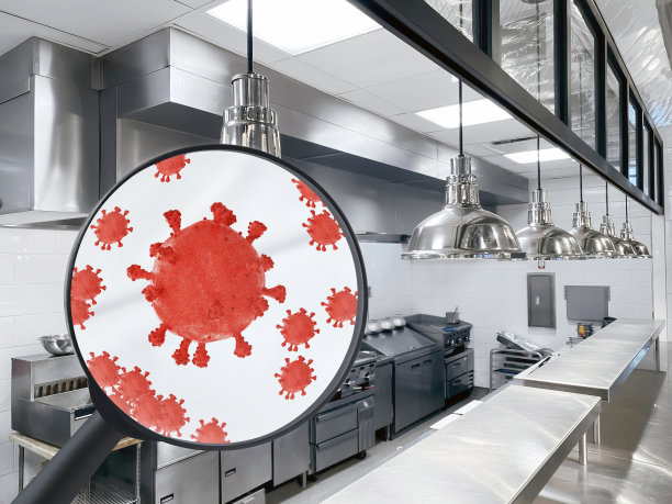 工业厨房Covid-19检查图片下载