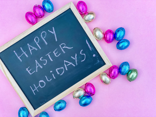 背景。复活节巧克力彩蛋复活节快乐图片下载