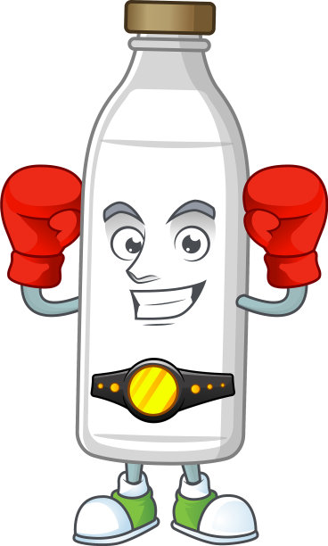 一个运动奶瓶拳击运动员卡通吉祥物图片下载