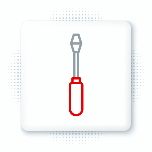 线螺丝刀图标隔离在白色背景上图片下载