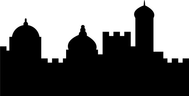 沙漠城市建筑轮廓设计图片下载