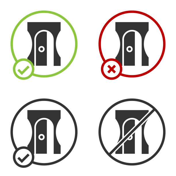 黑色卷笔刀图标孤立在白色图片下载