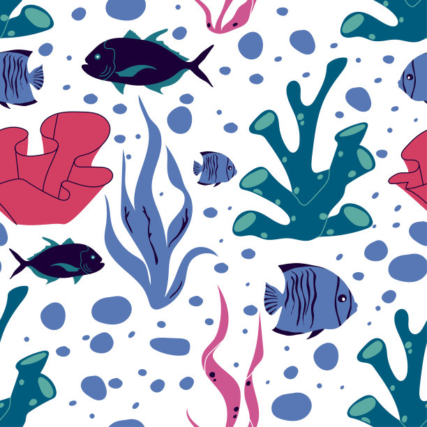 水下生物和海洋生物，包括鱼类和图片下载