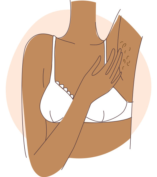 一个十几岁的女孩注意到腋窝里有头发图片下载