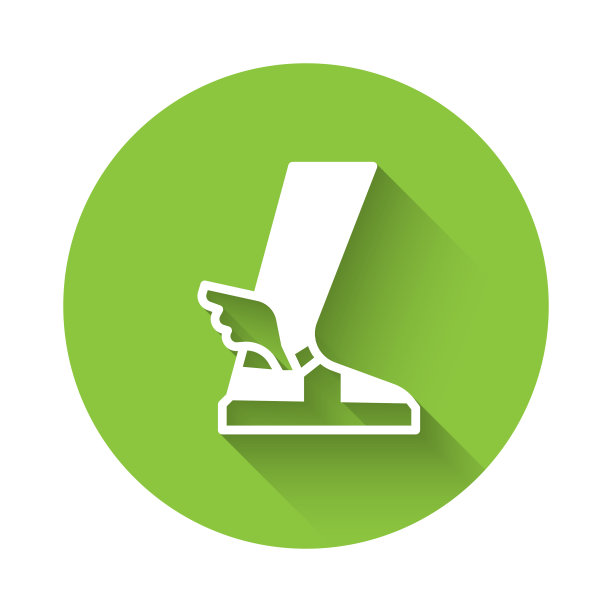 白色爱马仕凉鞋图标孤立与长影子图片下载