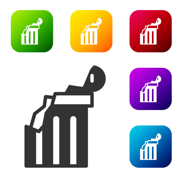 黑破古柱图标孤立上白图片下载