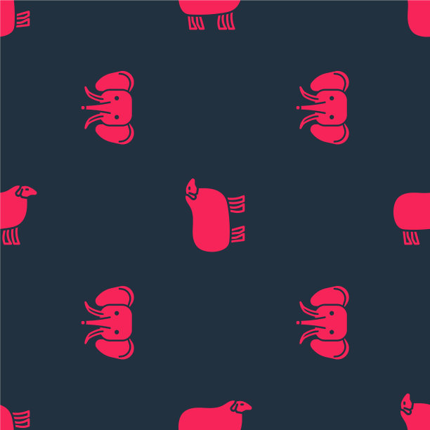 设置大象和绵羊在无缝模式图片下载