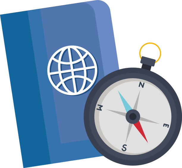 旅行护照和指南针的设计图片下载