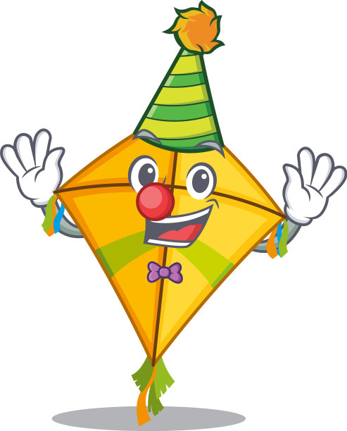 可爱和滑稽的小丑风筝卡通人物图片下载