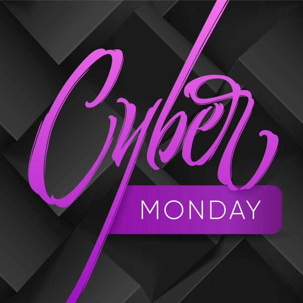 黑色几何上的网络星期一排版图片下载