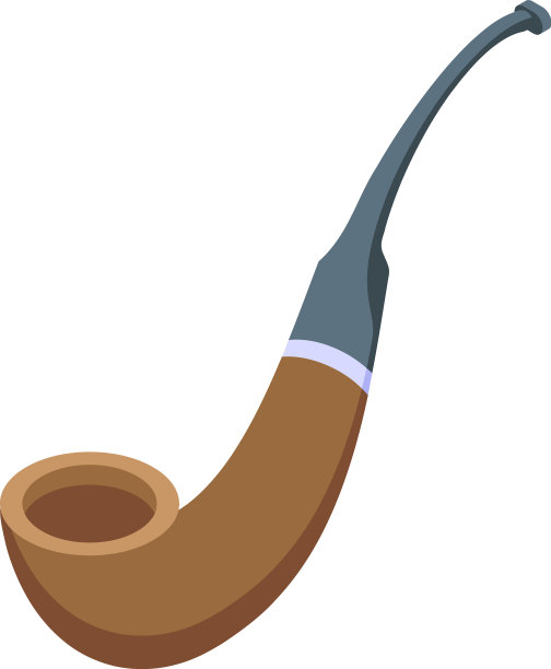复古烟斗图标等距风格图片下载