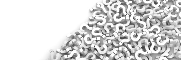 白色的问题标记背景与空白的副本空间在左侧，常见问题概念图片下载