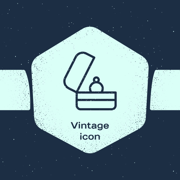 垃圾摇滚线结婚戒指图标孤立在蓝色图片下载