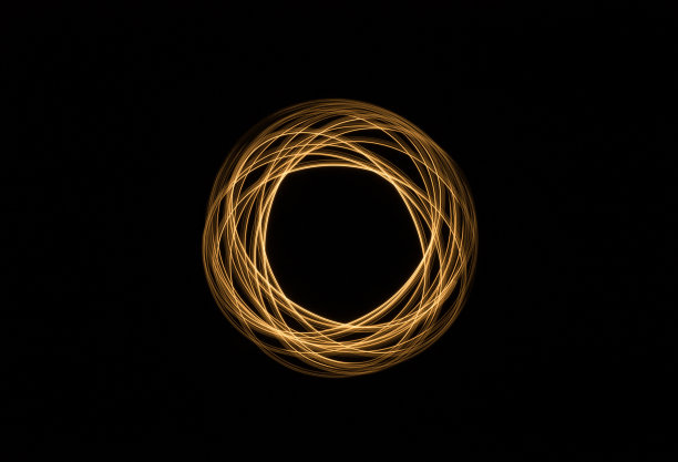 随机旋转形状的图像与暖色光画图片下载