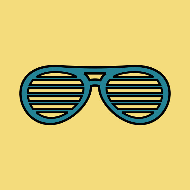 蓝色条纹的眼镜图片下载