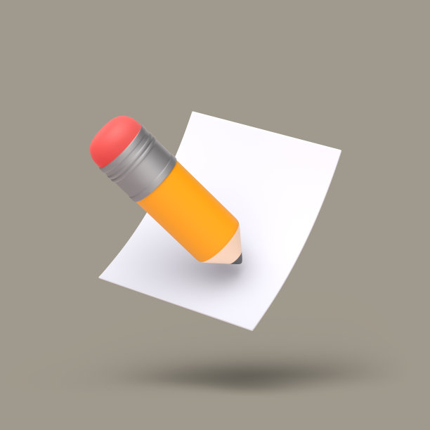 3d简单铅笔与空白的空白图标在蜡笔背景。高质量的3d插图。编辑图标呈现。图片下载