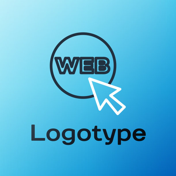 线网页和平面设计图标隔离在蓝色图片下载