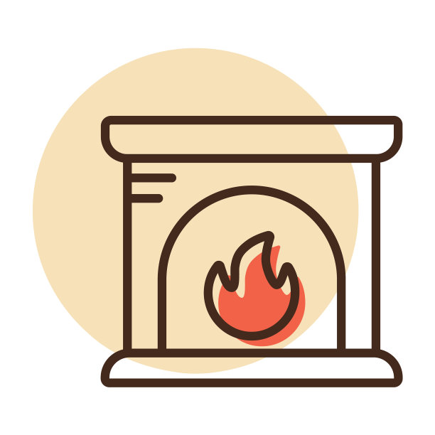 壁炉图标冬季标志图片下载