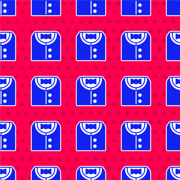 蓝色套装图标孤立无缝模式上的红色图片下载