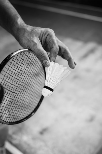 羽毛球运动员发球图片下载