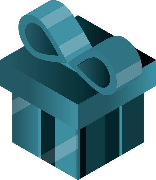 网上购物礼盒与丝带等距图片下载