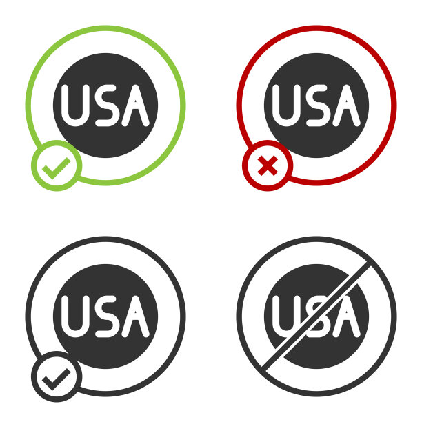 黑色美国标签图标孤立在白色背景图片下载