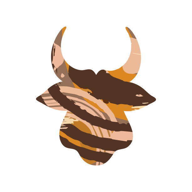 抽象风格中有角的公牛的头图片下载