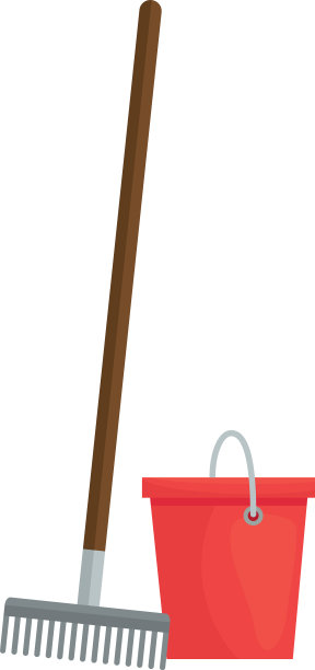 园艺桶和耙设计图片下载