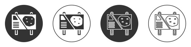 黑色游乐园广告牌图标孤立图片下载