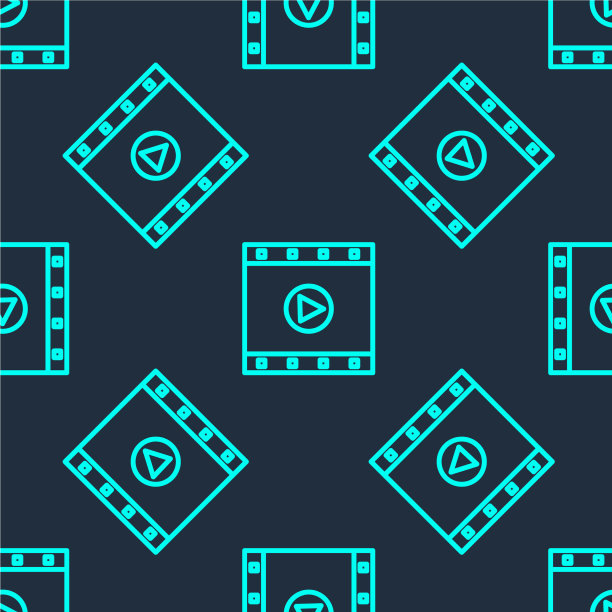 绿线播放视频图标隔离无缝图片下载