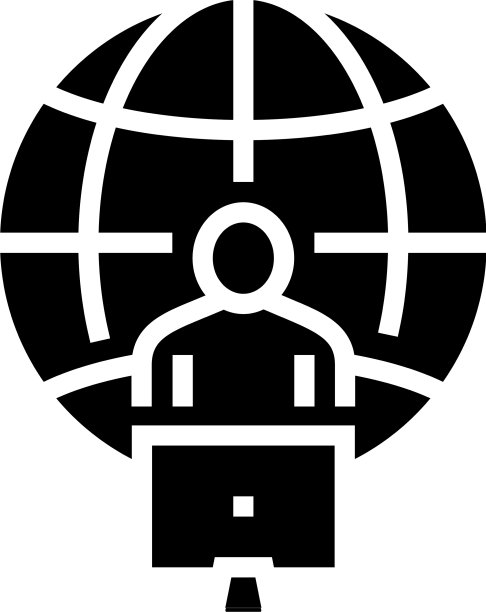 自由职业者工作世界字形图标图片下载