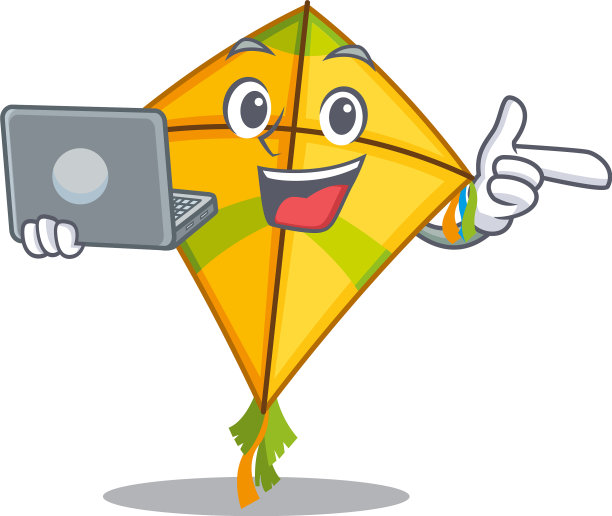 一个图标智能风筝与笔记本工作图片下载