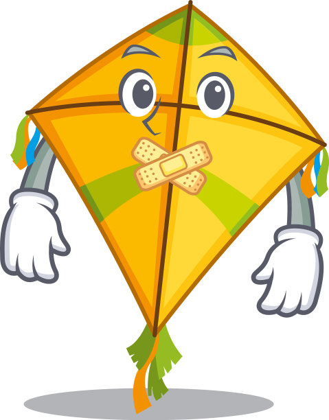 风筝吉祥物卡通人物设计与无声图片下载