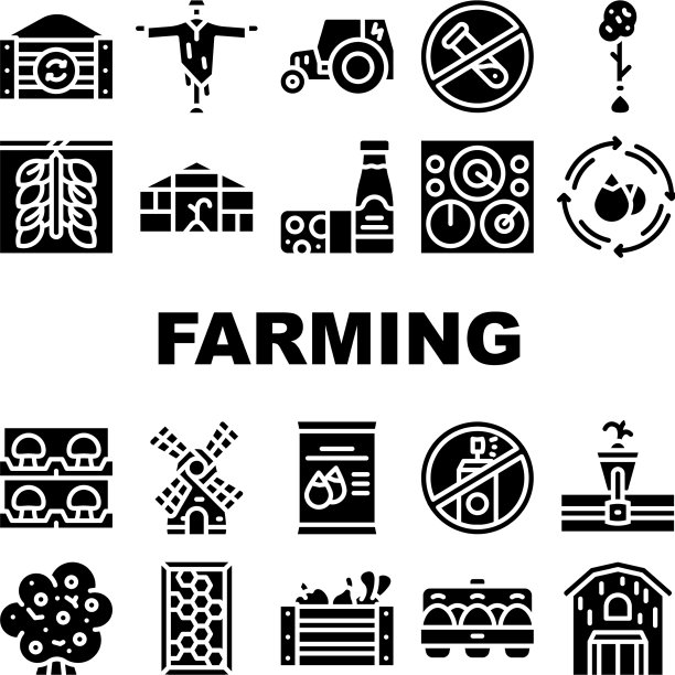 有机生态农业收集图标集图片下载