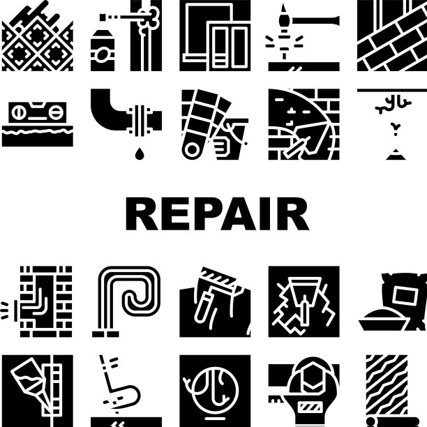 家居维修服务收集图标集图片下载