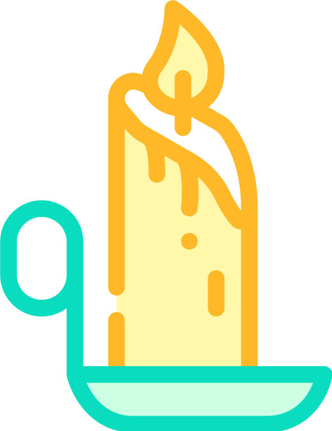 燃烧的蜡烛颜色图标平坦图片下载