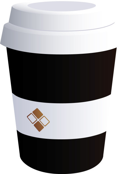 黑色咖啡杯与企业设计图片下载