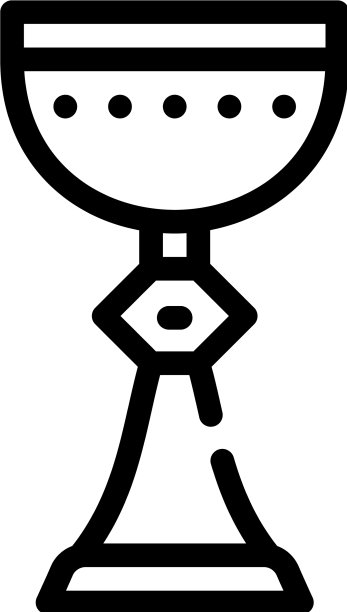 杯状高脚杯线条图标为黑色图片下载