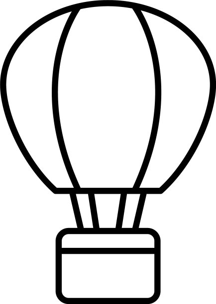 热气球图标贴纸和线条风格图标图片下载