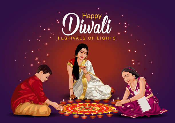 祝排灯节快乐，阖家欢聚图片下载