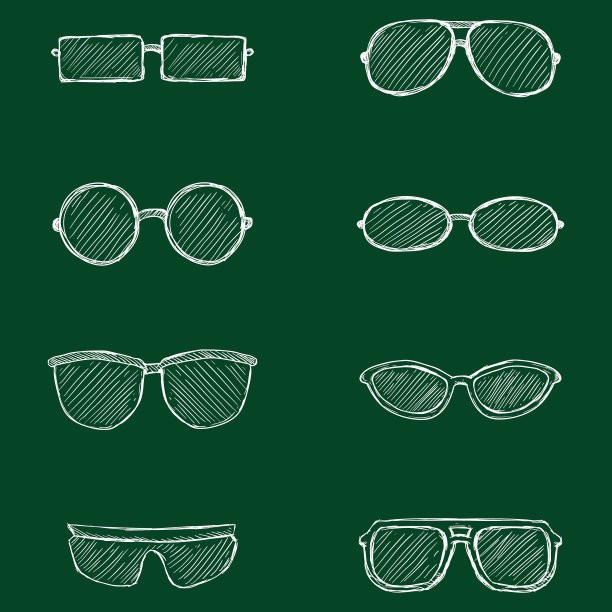 设置粉笔素描眼镜图标图片下载