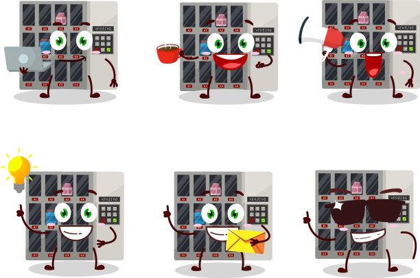 在我们的自动贩卖机卡通人物图片下载