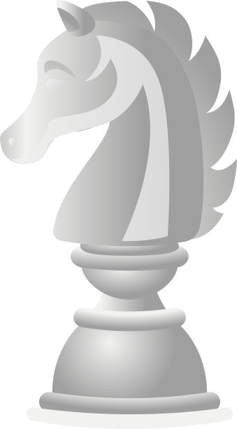白色象棋马图标卡通风格图片下载