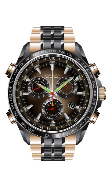 现实钟表手表计时黑铜图片下载