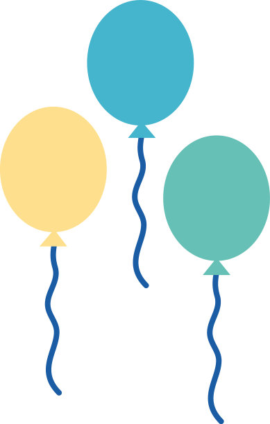 派对气球平面风格图标设计图片下载