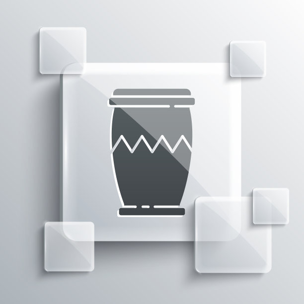 灰鼓图标孤立在灰色背景音乐图片下载