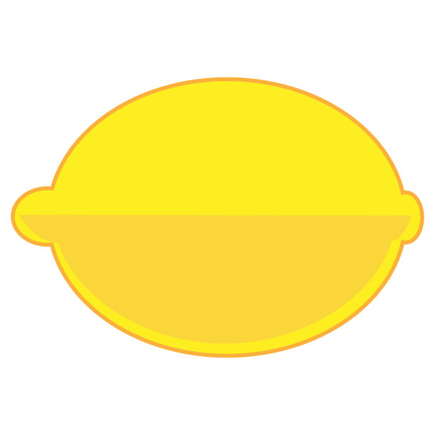 黄色简化柠檬图标孤立在白色图片下载